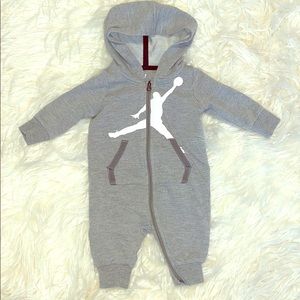 Infant 3 month Jordan zip up footless onesie